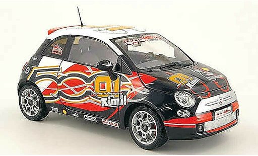 Fiat 500 Base 1/18 Norev schwarz/weiss kimi raikkonen wroom version 2008 modellautos