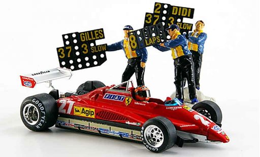 Ferrari 126 C2 1/43 Brumm g. villeneuve 3 figuren gp imola modellautos