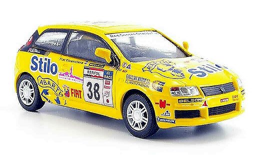 Fiat Stilo Rally 1/43 Cararama No.38 gelb Rallye modellautos