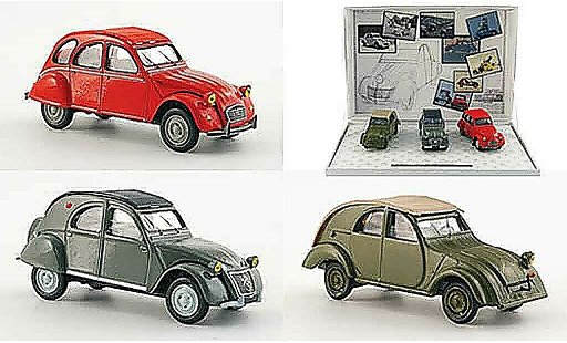 Citroen 2CV Berline 1/43 Norev 3er set 60 jahre nr.2 modellautos