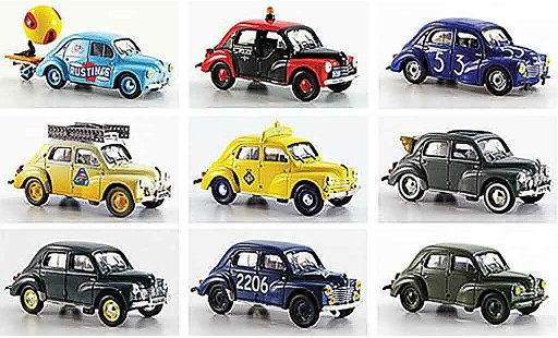Renault 4CV Base 1/43 Eligor set avec 9 modellen 1961 modellautos