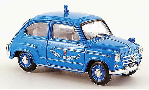 Fiat 600 D 1/43 Brumm Polizia Municipale Roma police 1960 modellautos