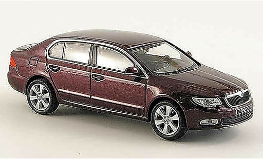 Skoda Superb 2009 1/43 Abrex II rot modellautos