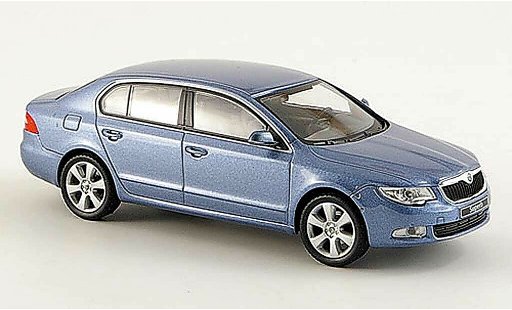 Skoda Superb 2009 1/43 Abrex II grau blau modellautos