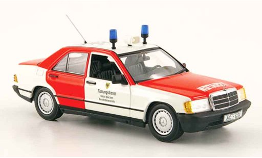 Mercedes 190 Base 1/43 Minichamps (W201) Notarzt pompier Aachen 1984 modellautos
