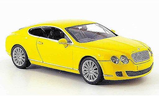 Bentley Continental GT 1/43 Minichamps gelb Linea 2008 modellautos