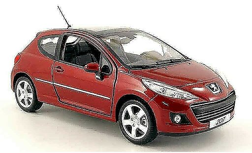 Peugeot 207 Base 1/18 Norev 3 portes rot 2009 modellautos