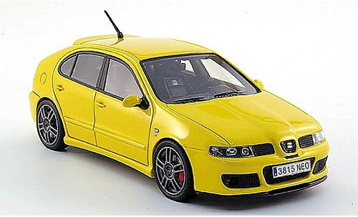 Seat Leon Cupra 1/43 Neo MKI R gelb 2003 modellautos