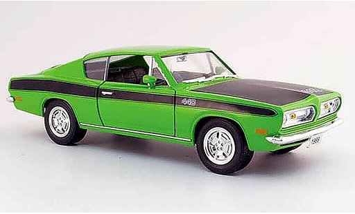 Plymouth Barracuda 1969 1/18 Yat Ming 440 gr&Atilde;&frac14;n schwarz modellautos