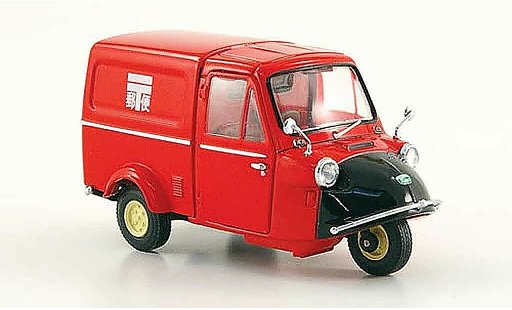 Daihatsu Midget Fourgonnette 1/43 Ebbro Kasten Post rot schwarz 1961 modellautos