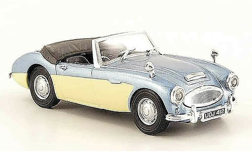 Austin Healey 100 /6 od bn6 1/43 Cararama grau metallisee blau beige modellautos