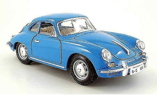 Porsche 356 1961 1/18 Burago B coupe blau modellautos