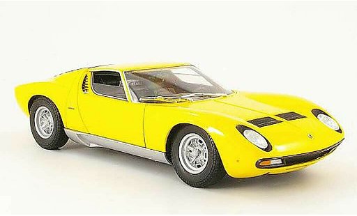 Lamborghini Miura SV 1/18 Welly gelb 1971 modellautos