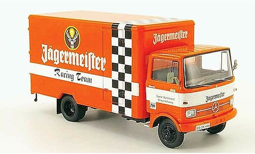 Mercedes LP 608 Kastenwagen 1/43 Schuco Kasten Jagermeister Racing Team modellautos