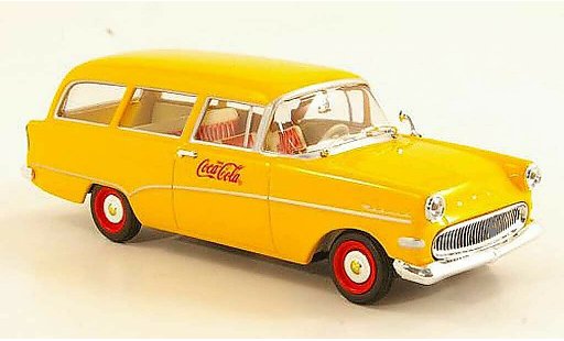 Opel Rekord P1 1/43 Minichamps CarAVan Coca-Cola gelb 1958 modellautos