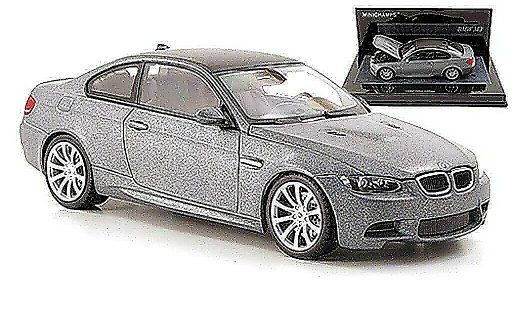 Bmw M3 coupe 1/43 Minichamps E92 mattgrau/carbonoptik 2009 modellautos