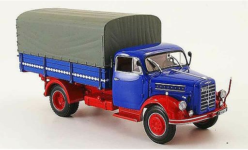 Borgward B4500 plateau 1/43 Minichamps Pritsche Plane blau rot avec Rautenband 1954 modellautos