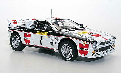 Lancia 37 Rally 1/18 Kyosho No.1 Wurth W.Rohrl/C.Geistdorfer Deutschland 1983 modellautos
