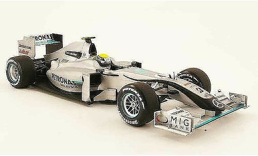 Mercedes F1 2009 1/18 Minichamps gp no.4 petronas n.rosberg showcar 2010 modellautos