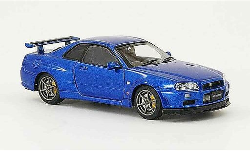 Nissan Skyline R34 1/43 Ebbro GT R V Spec II blau 2001 02 modellautos