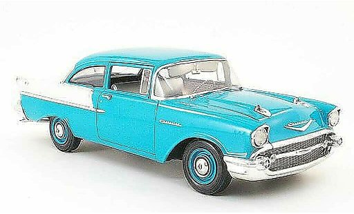 Chevrolet Bel Air Sedan 1/18 Highway 61 1957 150 utility t&Atilde;&frac14;rkis/grau 2 portes modellautos