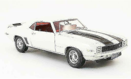 Chevrolet Camaro Z28 1/18 Highway 61 rs creme weiss/schwarz 1969 modellautos