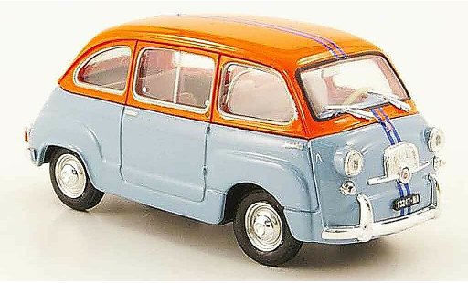 Fiat 600 Multipla 1/43 Brumm D blau orange 1966 modellautos