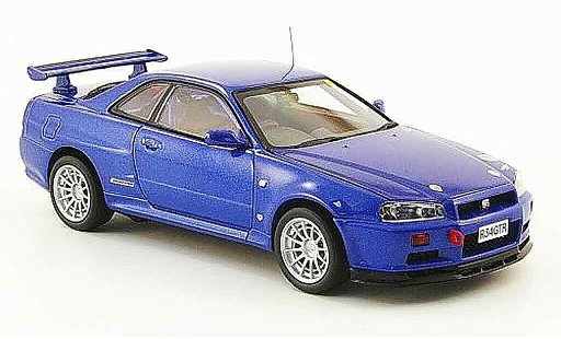 Nissan Skyline R34 1/43 Kyosho GT R Gr.N blau modellautos