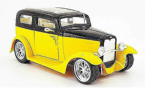 Ford Model A Sedan 1/18 Yat Ming gelb/schwarz avec panoramadach 1931 modellautos