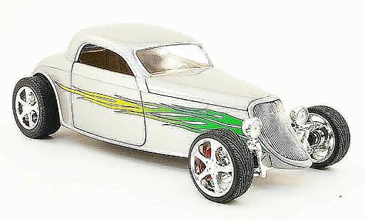 Ford Hot Rod 1933 1/18 Yat Ming coupe grau avec flammendekor modellautos