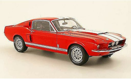 Shelby GT 500 1967 1/18 Autoart rot mit weissen Streifen modellautos