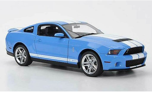 Shelby GT 500 2010 1/18 Autoart blau mit weissen Streifen modellautos