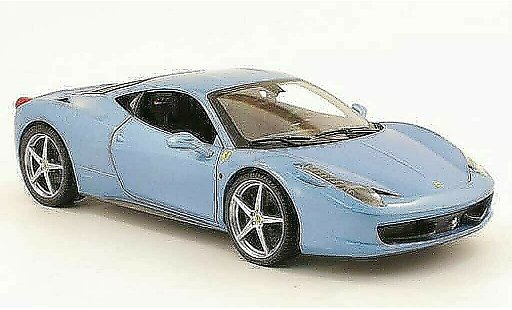 Ferrari 458 Italia 1/18 Hot Wheels grau metallisee blau modellautos