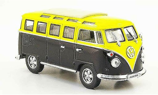 Volkswagen Combi Base 1/43 Yat Ming t1 samba schwarz gelb 1962 modellautos