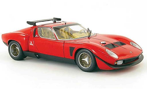 Lamborghini P400 Jota 1/18 Kyosho svr rot avec interieur beige modellautos