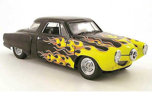Studebaker Champion Custom 1/18 Highway 61 noir mit flammendekor 1950 modellautos