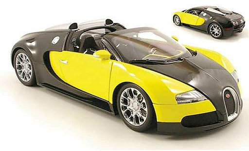 Bugatti Veyron Grand Sport 1/18 Minichamps noir/gelb 2009 modellautos