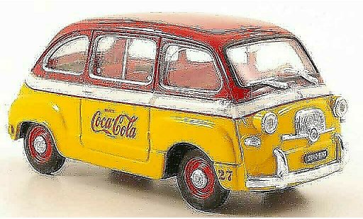 Fiat 600 Multipla 1/43 Brumm D Coca Cola Olympiade Rom 1960 modellautos