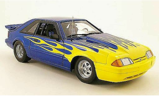 Ford Mustang LX 5.0 1/18 GMP drag car blau/gelb modellautos