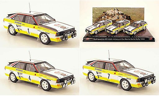 Audi Quattro rallye 1/43 Trofeu 3er-Set: A2 Dreifachsieg Rally Monte Carlo 1984 modellautos