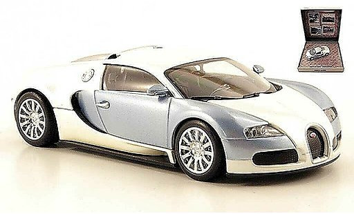 Bugatti Veyron coupe 1/43 Minichamps 16.4 weiss/grau blau 2009 modellautos