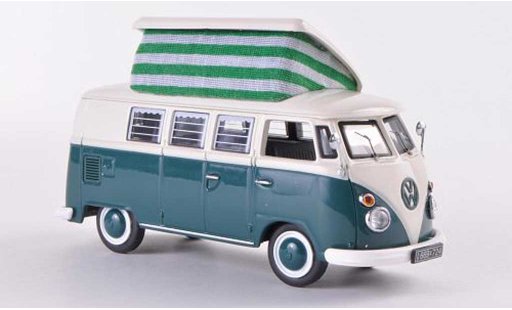 Volkswagen T1 Base 1/43 Schuco Campingbus gr&Atilde;&frac14;n/weiss modellautos