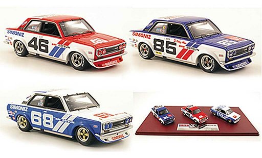 Datsun 510 BRE 1/43 TrueScale Miniatures Team-Set: No.46 No.68 + No.85 1972 modellautos