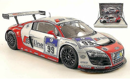 Audi R8 s tronic 1/18 Spark LMS no.99 line 24h nurburgring 2010 biela / fassler / hennerici / kaffer modellautos