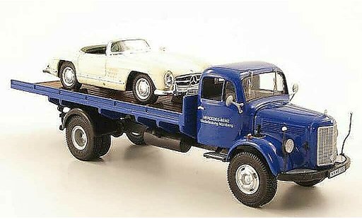 Mercedes L3500 Base 1/43 Premium ClassiXXs Flachpritsche -Benz Niederlassung Nurnberg avec Ladegut 300SL Roadster modellautos