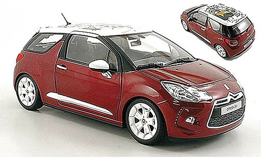 DS Automobiles DS3 Berline 1/18 Norev Sanguine rot mit weiss Dach 2010 modellautos