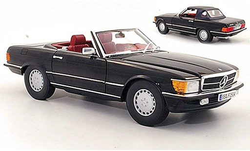 Mercedes 300 Base 1/18 Norev SL (R107) schwarz 1978 modellautos