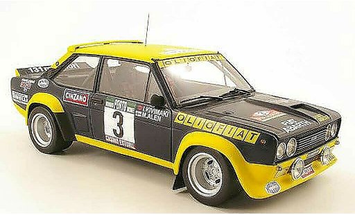 Fiat 131 Abarth 1/18 Kyosho no3 oliofiat rallye portugal 1977 malen / ikivimaki modellautos