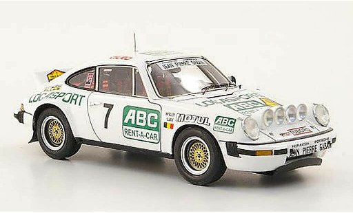 Porsche 911 SC 1/43 Spark No.7 Locasport/ABC Rent-A-Car Rally Condroz 1981 modellautos