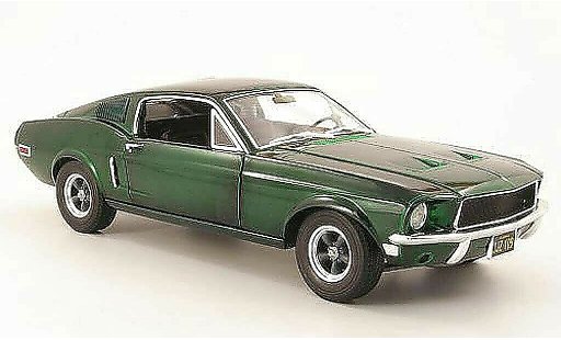 Ford Mustang Bullitt 1/18 Greenlight gt gr&Atilde;&frac14;n 1968 chrome edition modellautos